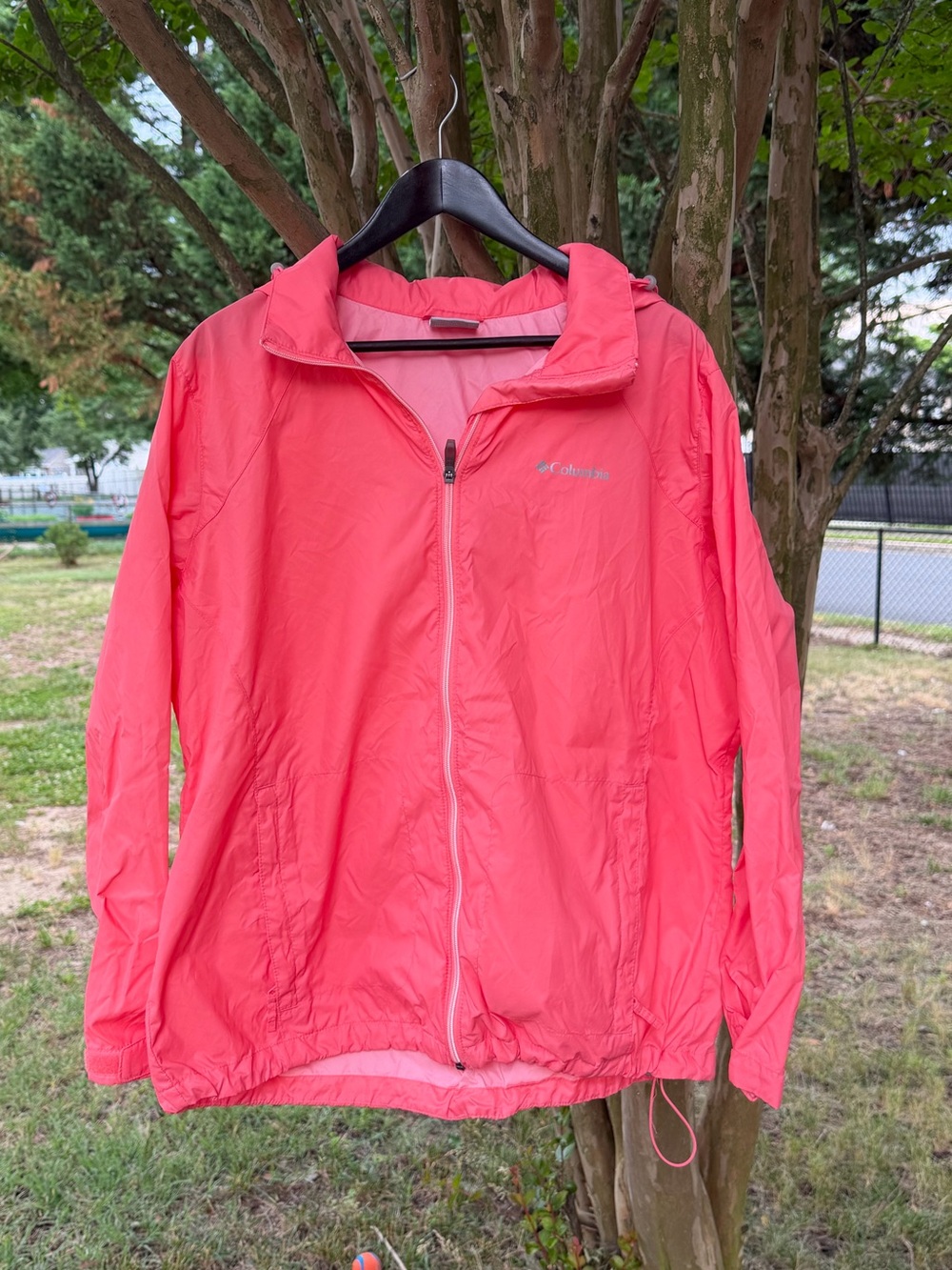 Columbia Sportswear Women's Packable Rain Jacket Plus Size 1X Coral